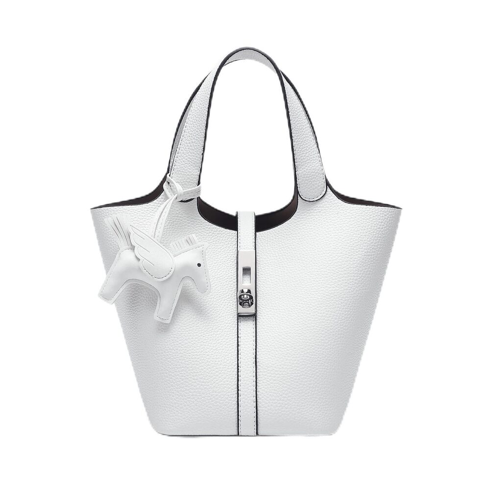 2078 Tote Bag Vegan Leather Bucket Purse Top Handle Handbag Shoulder Bag